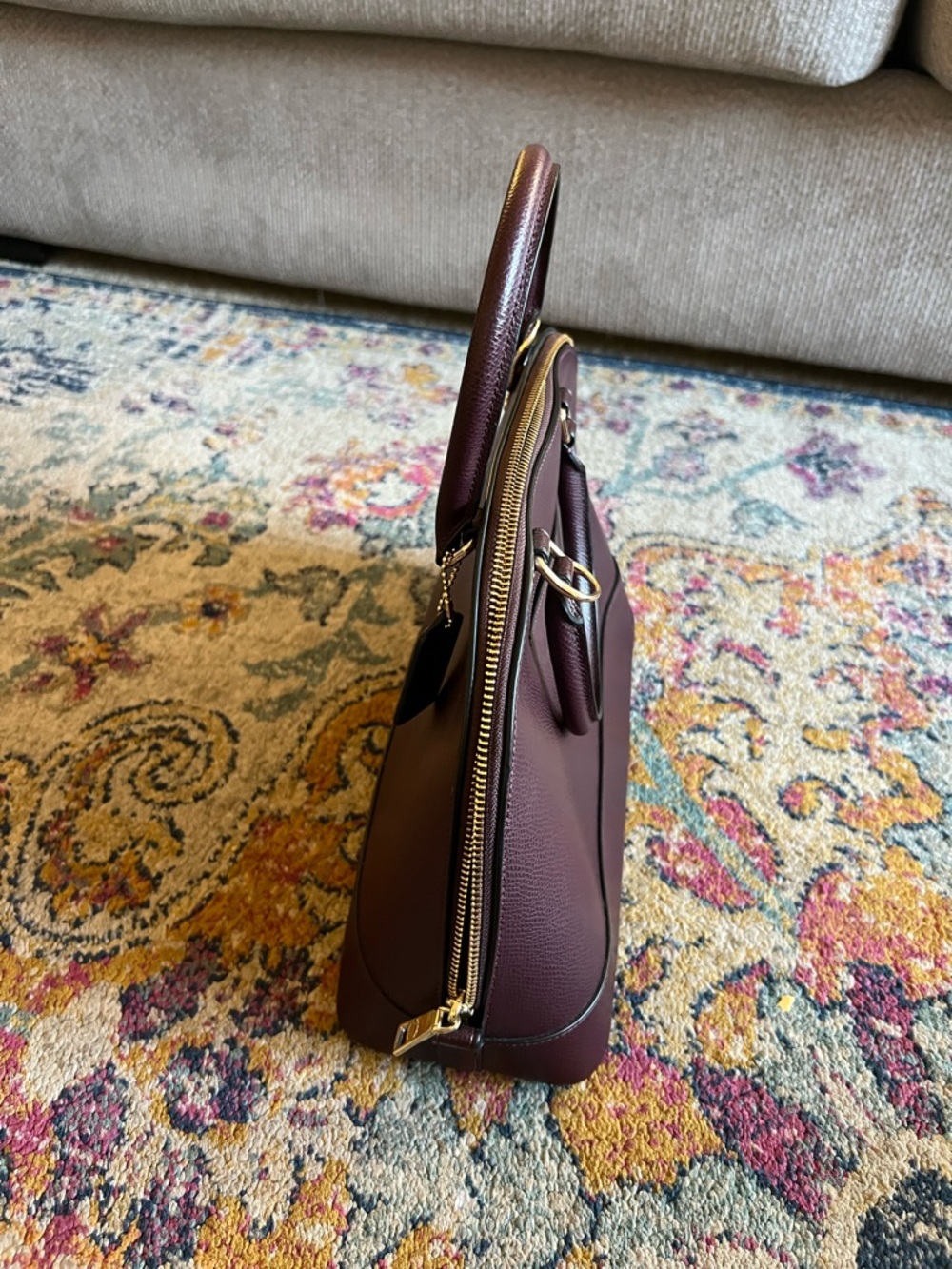 Coach Dome Satchel in Burgundy with Gold Hardware - Picture 2 of 4